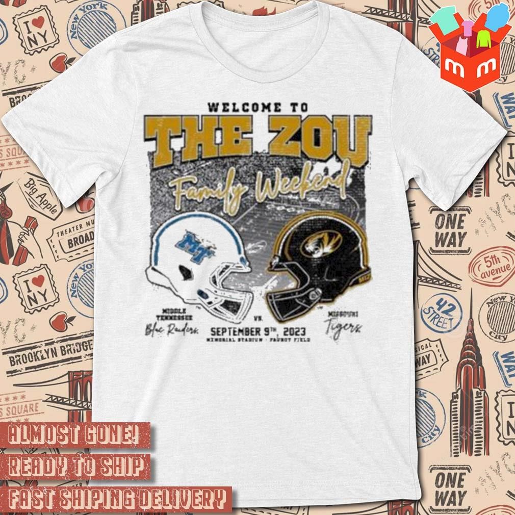 Welcome to the zou family weekend Missouri vs Middle Tennessee sept 9 2023 signature art design t-shirt