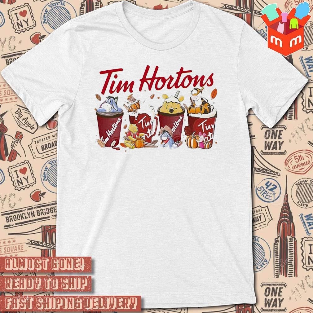 Winnie-The-Pooh Tim Hortons Coffee art design T-shirt