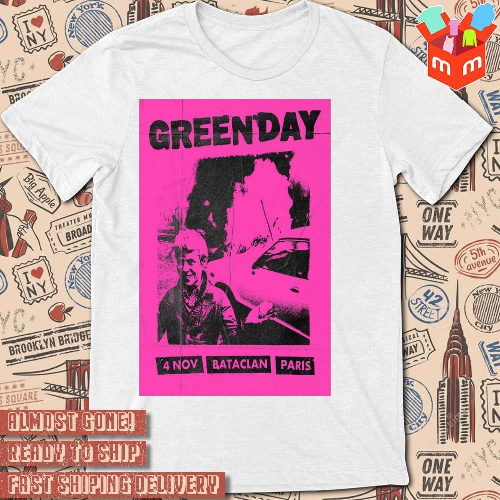 Green Day november 4-2023 Le Bataclan Paris France Tour poster t-shirt