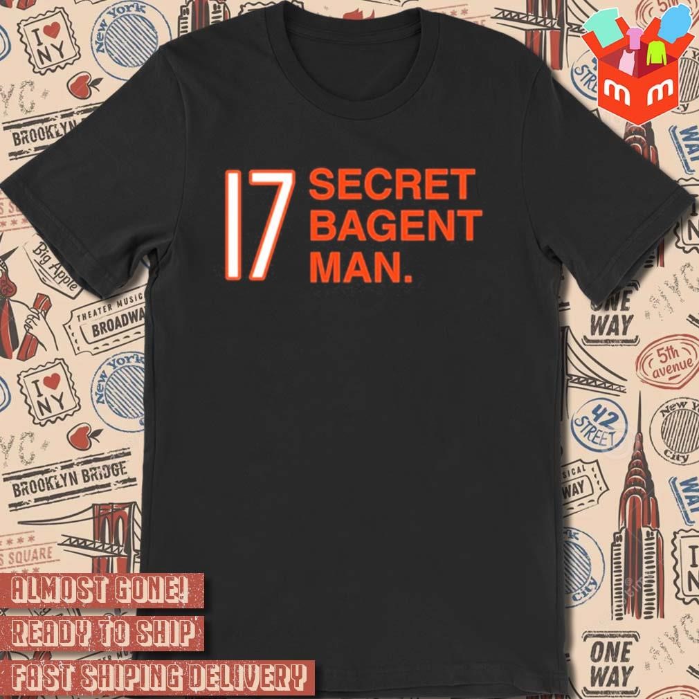 Number 17 secret Tyson Bagent man t-shirt