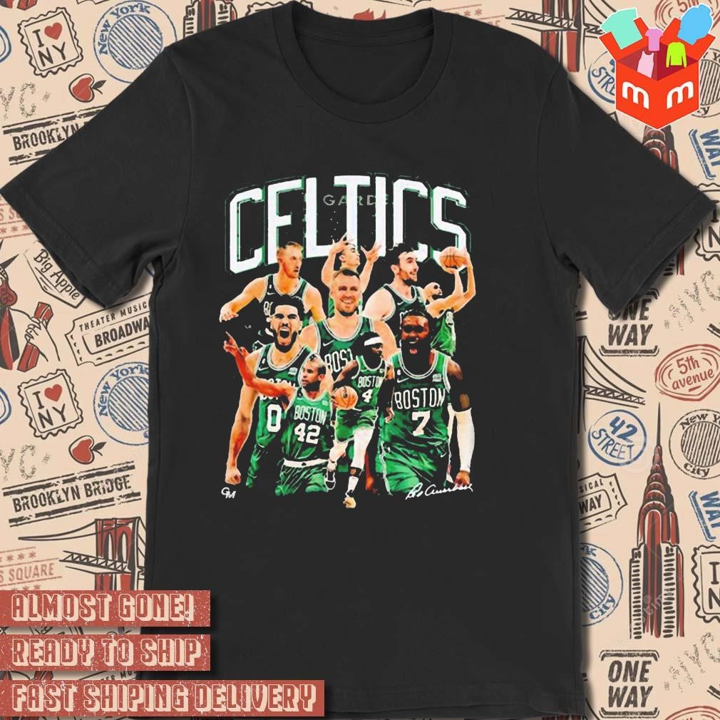 Boston Celtics team garden players signature T-shirt