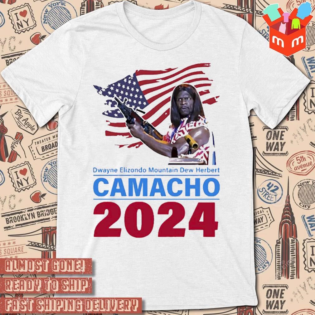 Camacho 2024 Dwayne Elizondo Mountain Dew Herbert American flag photo t-shirt