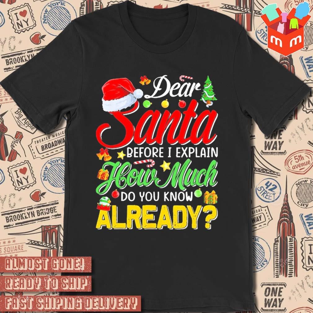 Dear Santa before I explain how much do you know already Christmas 2023 t-shirt