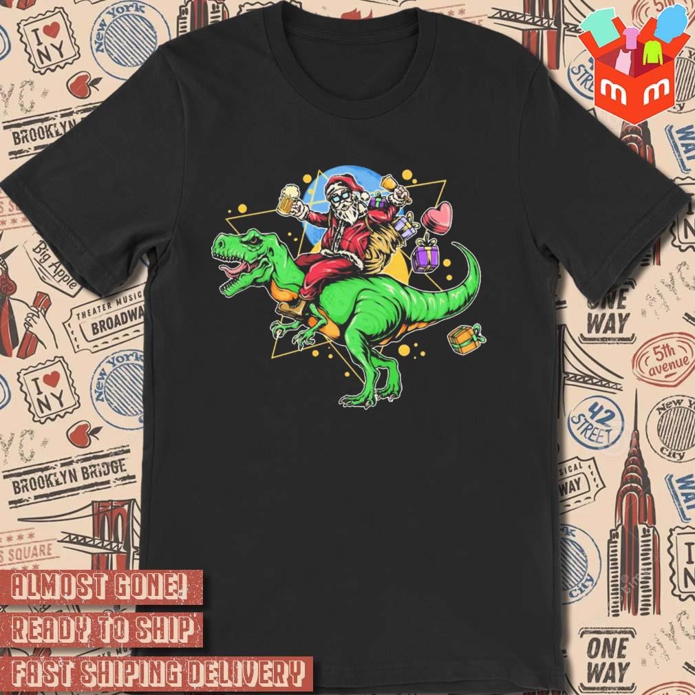 Dino Claws Santa 2023 Merry Christmas t-shirt