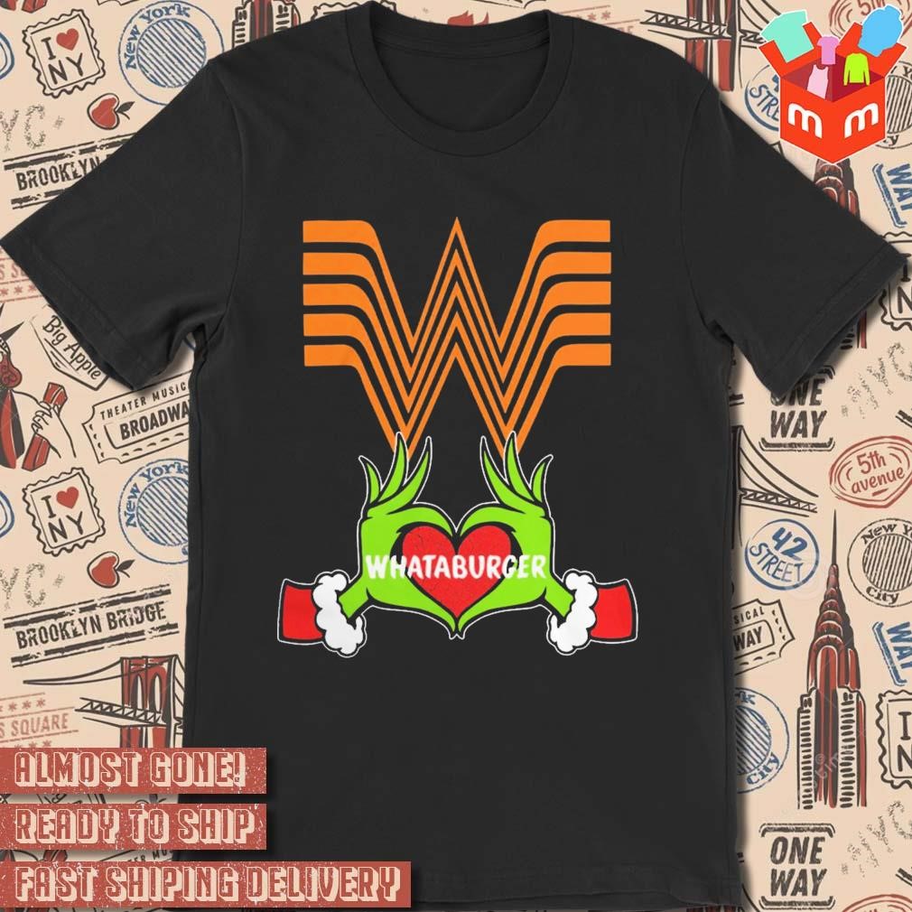 Grinch Hand Love Whataburger Christmas 2023 t-shirt