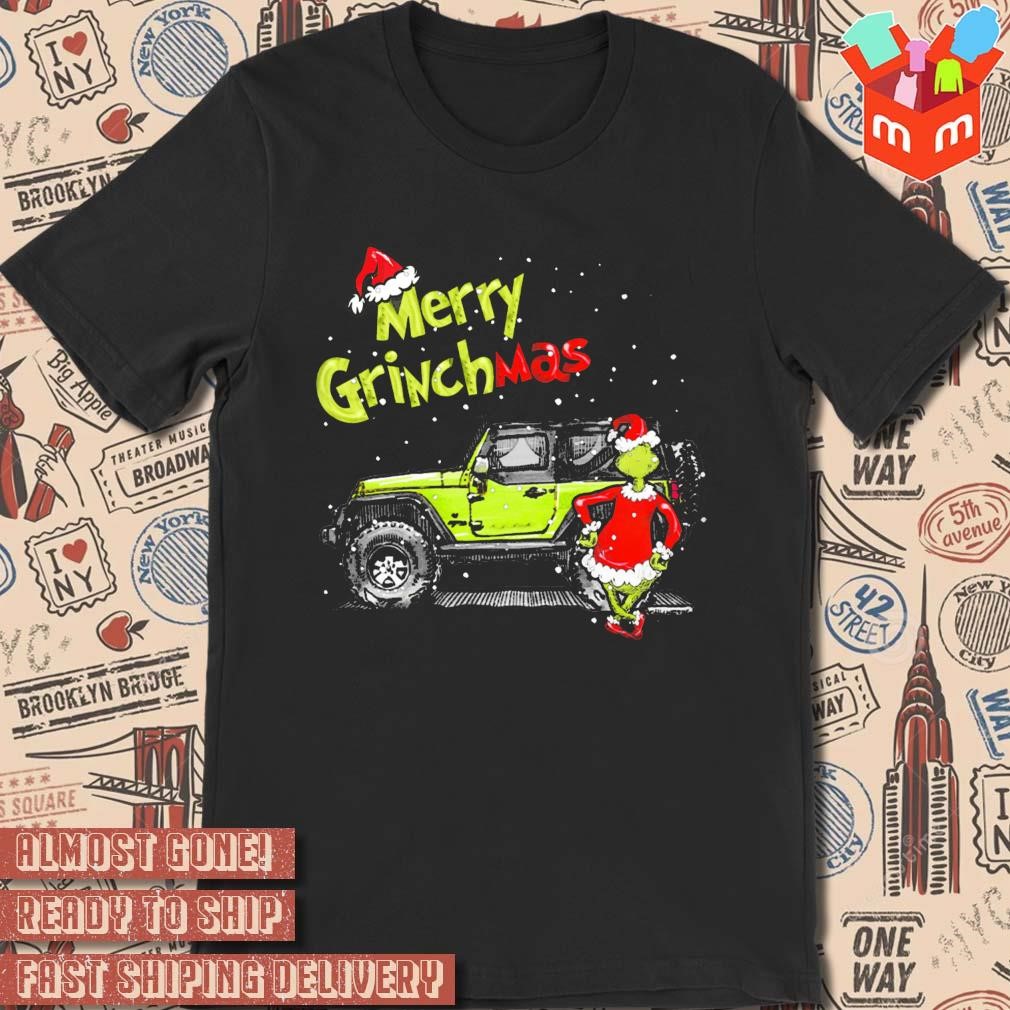 Grinch Santa Jeep merry Grinchmas 2023 t-shirt