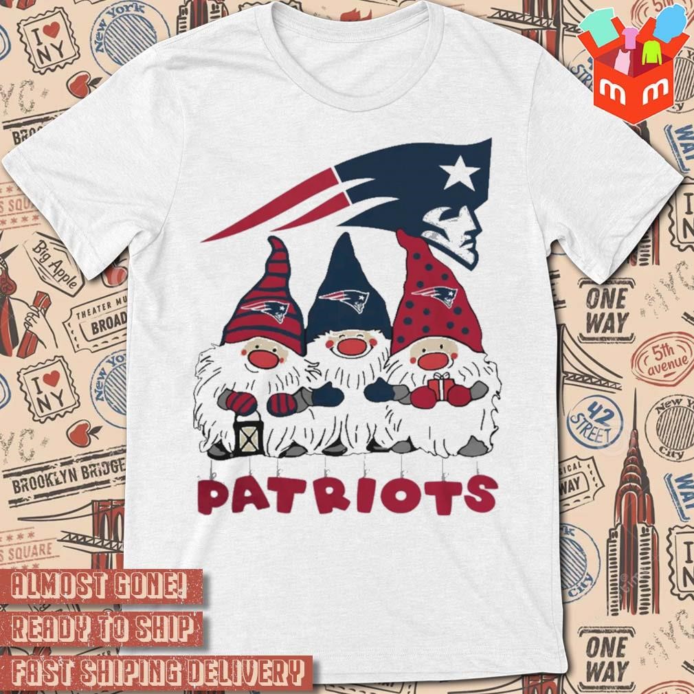 Happy Merry Christmas The Gnomes New England Patriots Logo t-shirt