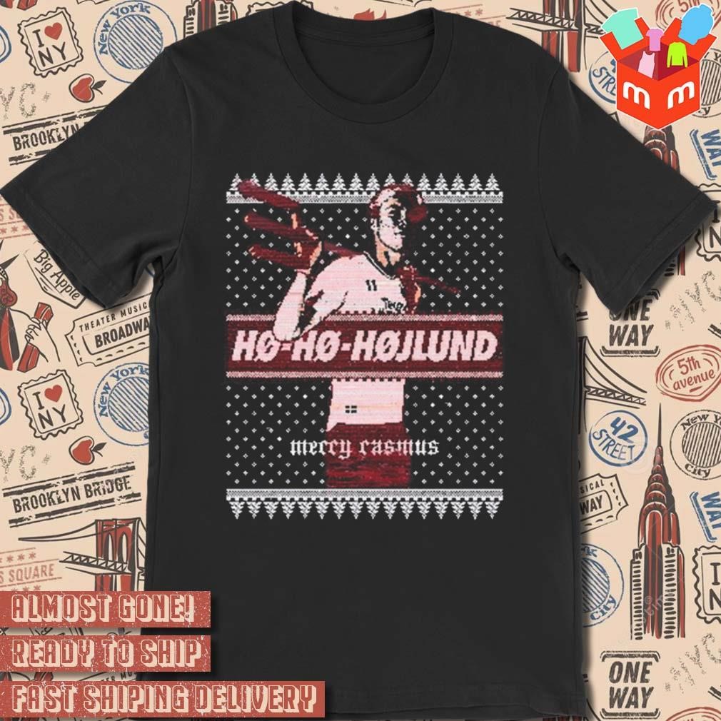 Ho ho hojlund merry rasmus ugly Christmas sweater 2023 T-shirt