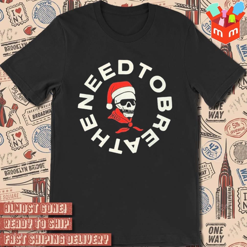 Needtobreathe holiday skull Santa Christmas 2023 t-shirt