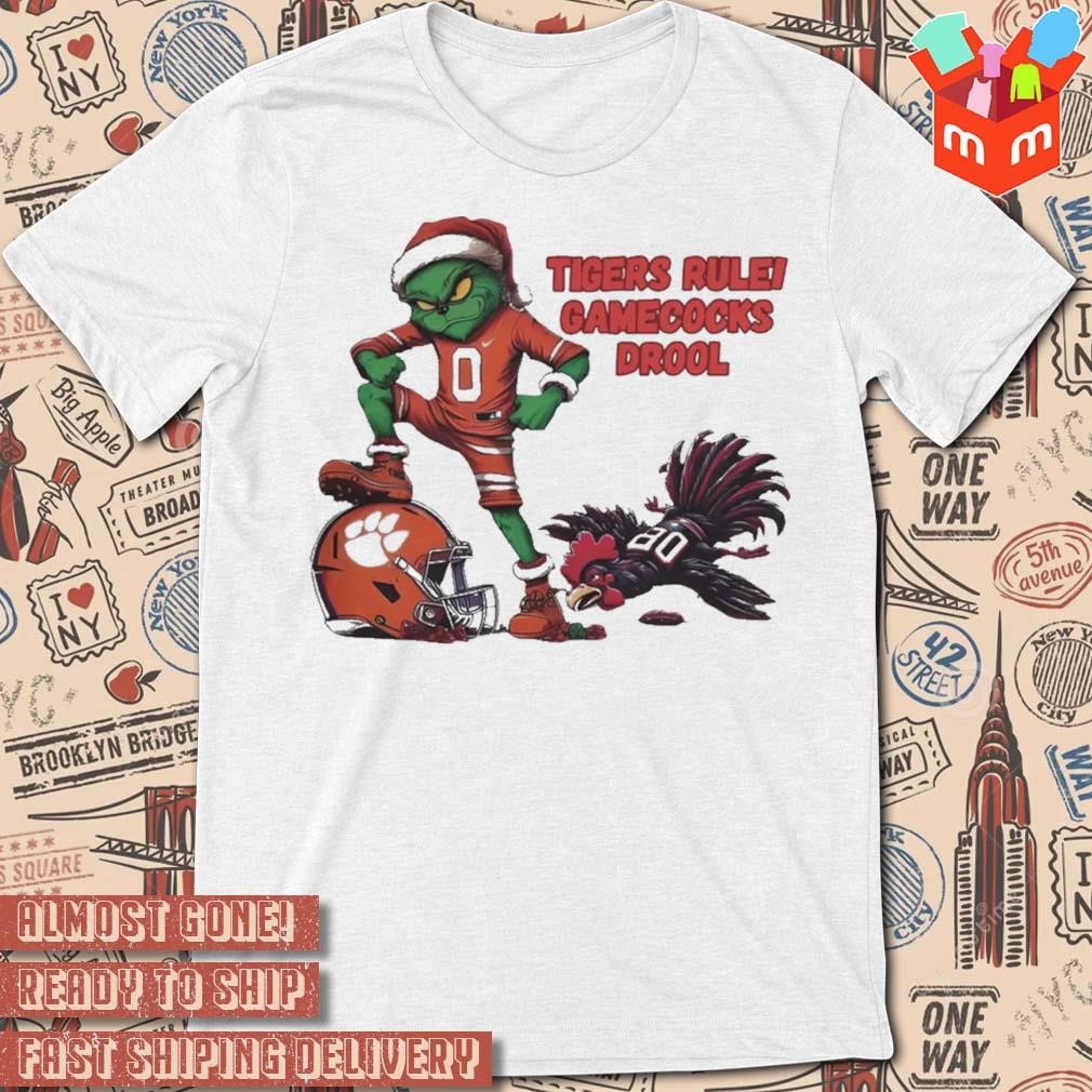 Santa Grinch Clemson Tiger Rule Gamecocks Drool Christmas t-shirt