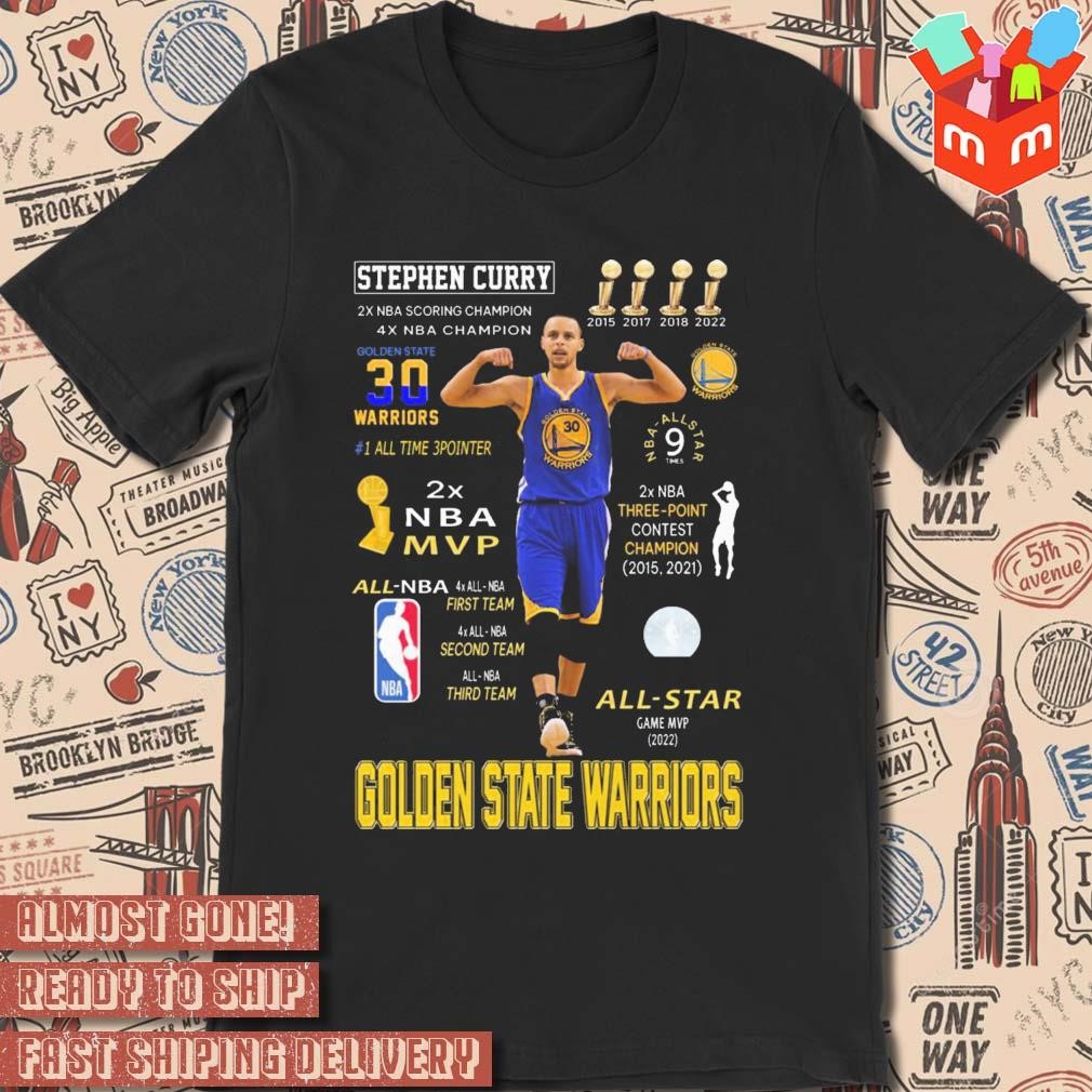 Stephen Curry Golden State Warriors NBA All star photo t-shirt