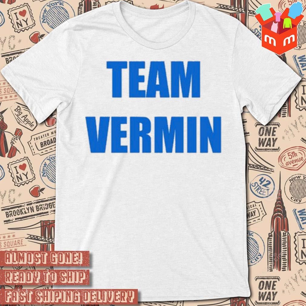 Team vermin blue and white T-shirt