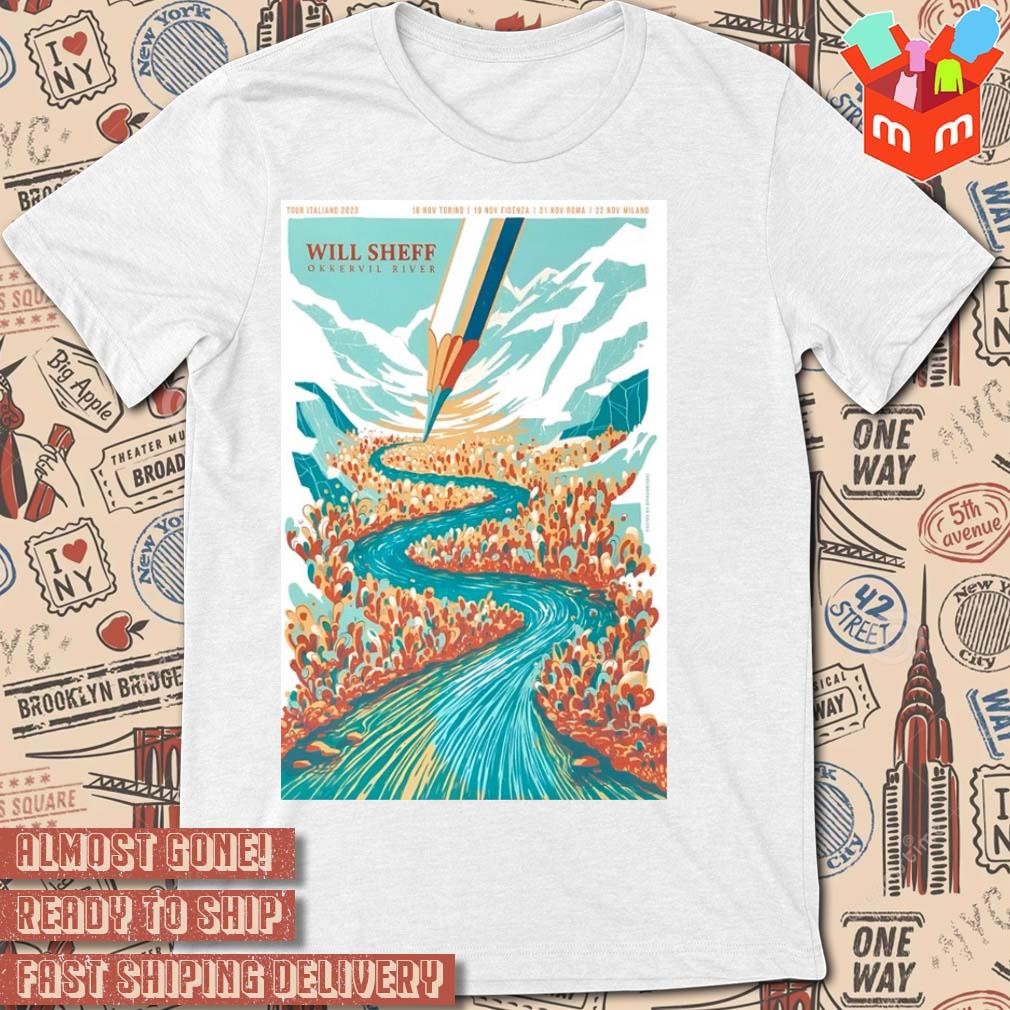 Will Sheff Okkervil River Tour Italiano Show poster T-shirt